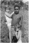 Young Kwaio man with Keesing's daughters, Lauren and Felicia