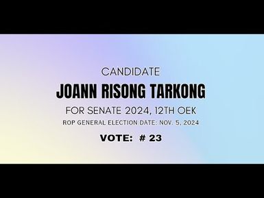 CAMPAIGN TALK SHOW WITH SENATE CANDIDATE JOANN RISONG TARKONG (09SEPT24)