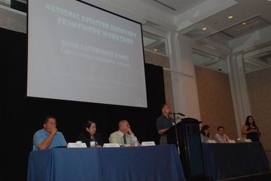 Guam, July 23, 2012 -- Panel discussion at the Guam National Disaster Recovery Framework rollout