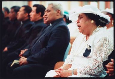 Tongan White Sunday celebrations, Free Church of Tonga, Mangere, Auckland. Sela Pulu at right