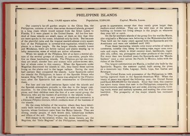 (Text Page) Philippine Islands.