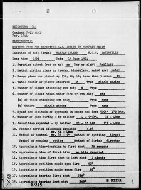 USS LOUISVILLE - AA Action Reports, 17 & 23 June 1944 - Off Saipan Island, Marianas