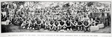 The Tahitians' loyalty to the Allies: the Fifth Contingent of the French dependency ready to leave for the front