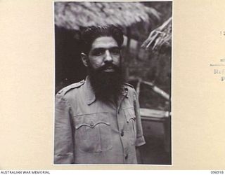 KUMUIA YAMA, RABAUL AREA, NEW BRITAIN. 1945-09-17. MAJOR WAHEED, SECOND IN COMMAND OF THE HYDERABAD STATE FORCE. THIS OFFICER WAS BADLY TREATED BY THE JAPANESE WHILE IN THE INDIAN PRISONER OF WAR ..