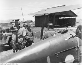 CAPE WOM, WEWAK AREA, NEW GUINEA. 1945-09-14. FOLLOWING HIS FORMAL SURRENDER TO MAJOR GENERAL H.C.H. ROBERTSON, GENERAL OFFICER COMMANDING 6 DIVISION ON 13 SEPTEMBER, LIEUTENANT GENERAL H. ADACHI, ..