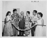 Hawaiian Students Greet "Pop" Whitten on His Return from a Hawaiian Vacation
