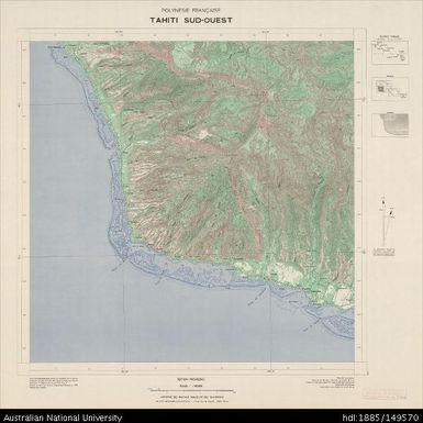 French Polynesia, Windward Group, Tahiti Sud-Quest, Provisional Series, 1958, 1:40 000