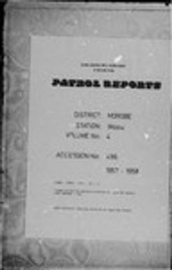 Patrol Reports. Morobe District, Wasu, 1957 - 1958