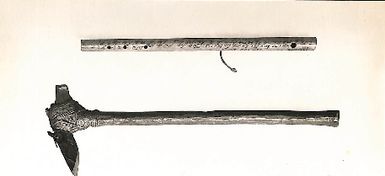 Photo of an adze and another wooden piece (B49)