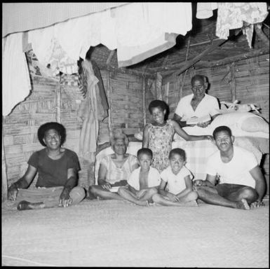 Fijian family inside a hut, Fiji, 1966, 2 / Michael Terry