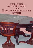 Bulletin de la Société des Études Océaniennes numéro 300