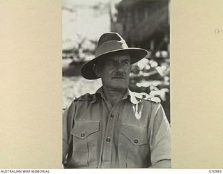 PORT MORESBY, PAPUA, 1944-03-13. VX12014 MAJOR-GENERAL E.J. MILFORD, DSO, MAJOR-GENERAL, GENERAL STAFF, HEADQUARTERS, NEW GUINEA FORCE