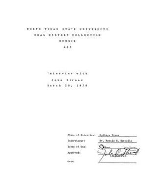 Oral History Interview with John Strnad, March 29, 1978