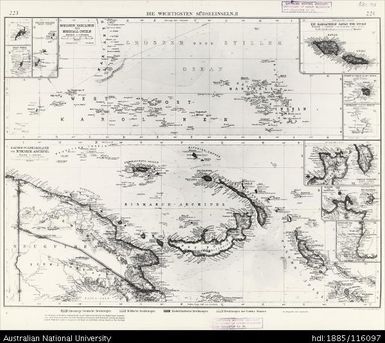 Papua New Guinea, Marian & Marshall Islands, Fiji, Die Wichtigsten Sudseeinseln ll, Sheet 223-224, 1924