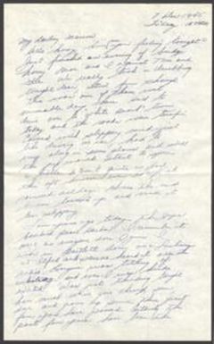 Letter written to Marion Bennett Johnson from Carl Johnson, December 7, 1945