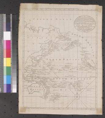 A new & accurate chart of the discoveries made by the late Capt. Js. Cook and other distinguished, modern navigators made between the latitudes of 80 degs. north and 50 degs. south and extending to 260 degs. east long. from the meridian of Greenwich : exhibiting Botany Bay, with the whole coast of New South Wales in New Holland, also New Zealand, Norfolk and the various other islands situated in the Great Pacific Ocean, & the Northern & Southern Hemispheres / Bowen, sculpt