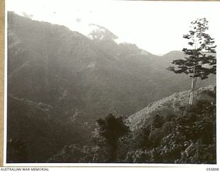 GUADAGASAL, NEW GUINEA, 1943-08-13. TYPICAL NEW GUINEA COUNTRY. PHOTOGRAPH TAKEN FROM THE SUPPLY DROPPING GROUND