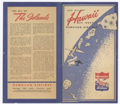 [Brochure for Hawaiian Airlines, circa 1940s-1950s]