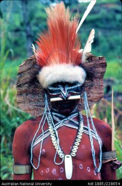 Febi youth in ceremonial dress preparing to participate in the end-of-year cultural activities at Koroba Provincial High School