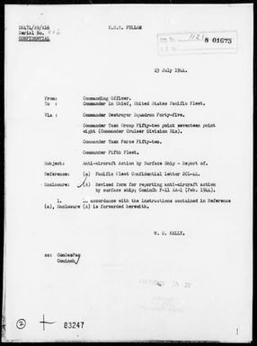 USS FULLAM - AA Action Reports, 7/6/44 - West of Saipan Island, Marianas