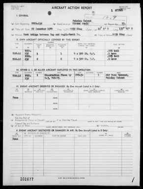 VMTB-232 - ACA Report #15 - Bombing Bridge Between Yap & Gagil-Tomil Islands, Carolines, 12/22/44