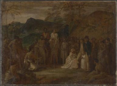 The cession of the district of Matavai in the island of Otahaite [i.e. Tahiti] to Capt. James Wilson for the use of the missionaries sent thither by that society in the ship Duff / [Robert Smirke]