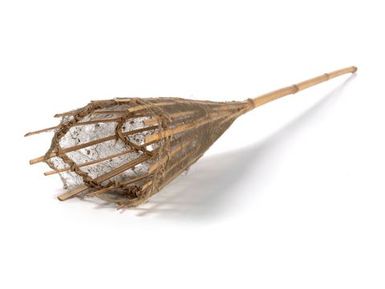 Bamboo frame with spider web