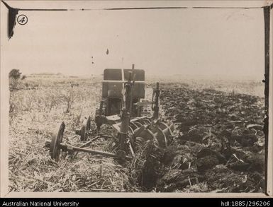 Holt tractor plough , ploughing out and burying trash