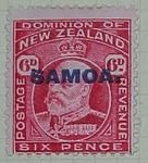 Stamp: New Zealand - Samoa Six Pence