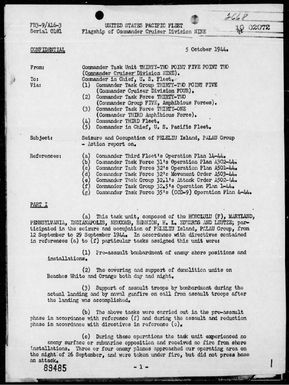 COMTASK-Unit 32.5.2 - Rep of Ops During the Seizure & Occupation of Peleliu Is, Palau Is, 9/12-29/44
