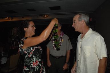 [Assignment: 48-DPA-09-28-08_SOI_K_NPS_Vol_AZ] President's Call to Service Award ceremony and reception for volunteers at the U.S.S. Arizona Memorial, Pearl Harbor, Honolulu, Hawaii, with Secretary Dirk Kempthorne [joining the National Park Service's Chief Historian for the Memorial, Daniel Martinez, among the dignitaries on hand] [48-DPA-09-28-09_SOI_K_NPS_Vol_AZ_IOD_4578.JPG]