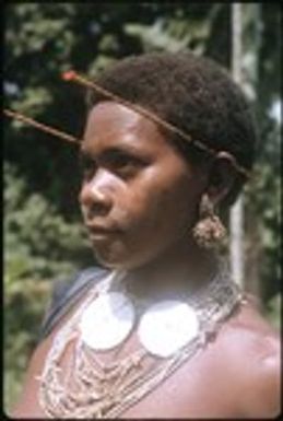 Woman wearing traditional ornaments