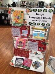 Tonga Language Week display at Linwood Library