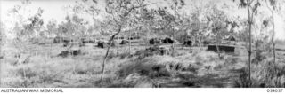 New Guinea. 1942-08. An Allied ammunition dump in an area typical of some of the country in the vicinity of Port Moresby