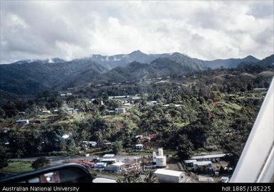 Approaching Alotau from helicopter. Alotau is the Milne Bay Provincial capital