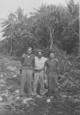 Bill Hitchcock, Tamby Tamborillo, and man in Guam