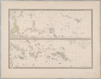 Carte particuliere de la Polynesie, (parties Orientale et Septentrionale de l'Oceanie) dressee par A. Brue, Geographe ; revue par E. Levasseur membre de l'Instit