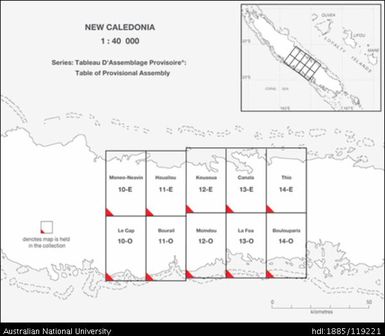 New Caledonia INDEX, 1954-1962, 1:40 000