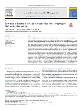 How much of a market is involved in a biodiversity offset? A typology of biodiversity off set policies.