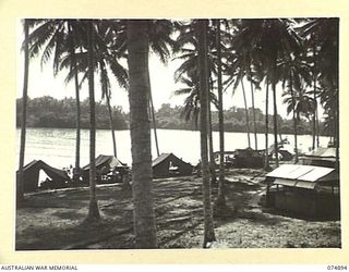 MILILAT, NEW GUINEA. 1944-07-22. A SECTION OF THE BAYSIDE CAMP OF THE 5TH SURVEY BATTERY