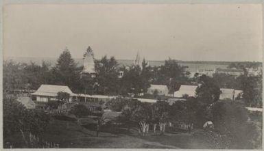 View of buildings, Tonga?, approximately 1895