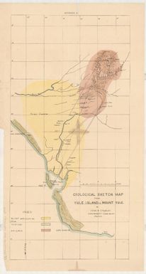 Geological sketch map from Yule Island to Mount Yule (Recto 30)