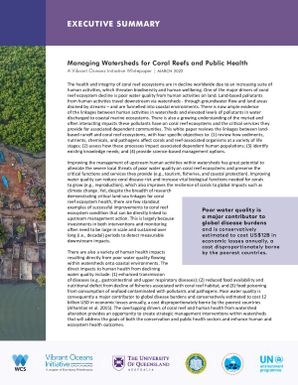 Managing Watersheds for Coral Reefs and Public Health - Executive summary
