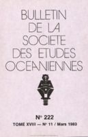 Bulletin de la Société des Études Océaniennes numéro 222