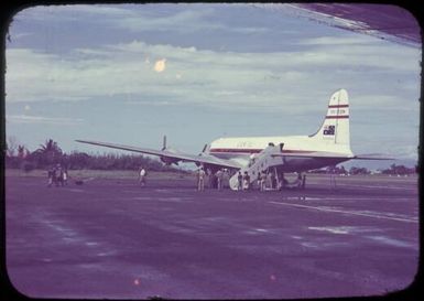 Qantas aircraft on the tarmac at Lae, between 1955 and 1960 / Tom Meigan