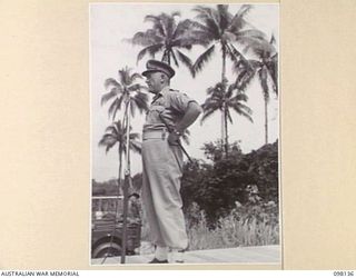 TOROKINA, BOUGAINVILLE. 1945-10-22. A CEREMONIAL PARADE AND MARCH PAST BY 29 INFANTRY BRIGADE WAS HELD FOR MAJOR-GENERAL BRIDGEFORD, GENERAL OFFICER COMMANDING 3 DIVISION, AT TOROKINA AIRFIELD. ..