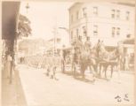 "Hearse and Escort of Honor" Street Scene during Funeral of Soldier, 27th Infty. U.S.V. Honolulu, HI