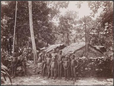 Children at the village of Pileni, Reef Islands, 1906 / J.W. Beattie