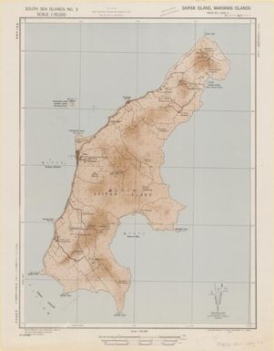 South Sea Islands 1:50,000 Gomanbun no ichi kotsuzu nanyo gunto .: Saipan Island, Marianas Islands (South Sea Islands No. 3)