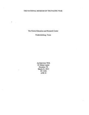 Oral History Interview with Sidney Lanier, March 21, 2013